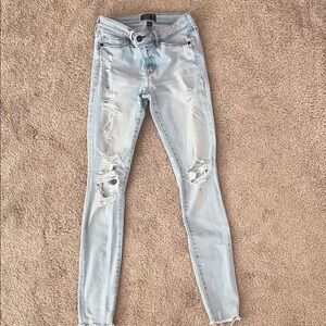 Abercrombie & Fitch Light Blue Ripped Skinny Jeans